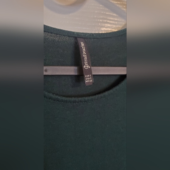 Stradivarius Green Knee Length Dress Size Small - Picture 3 of 3